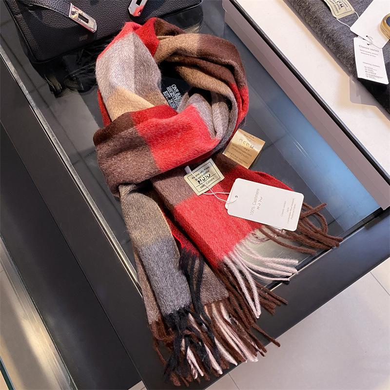 Cashmere Scarf Women's Long Autumn and Winter Plaid Scarf Birthday Gift for Men and Women