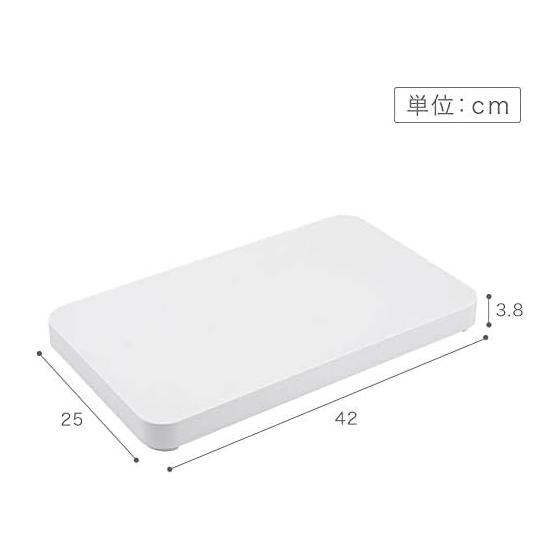 Yamazaki Jitsugyo Tabletop Drainer Tray with Lid Square Shape [Lid Only] White Approx. W42XD25XH3.8cm Tower 2528