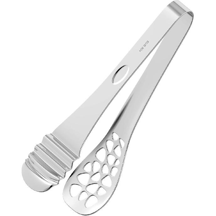 Kitchen Tongs, 10 Inch New Premium Heavy Duty Stainless Steel Tongs, Heat Resistant Locking Tongs, Multi-Purpose with Mesh Hole Clamp Tongs for