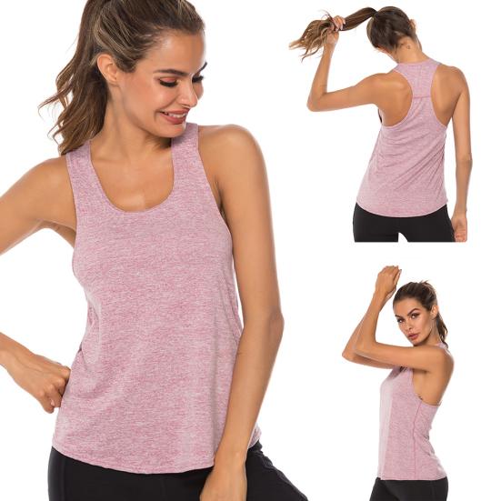 Women U Neck Sleeveless Quick Dry Racerback Vest Running Yoga Sports Tank Top
