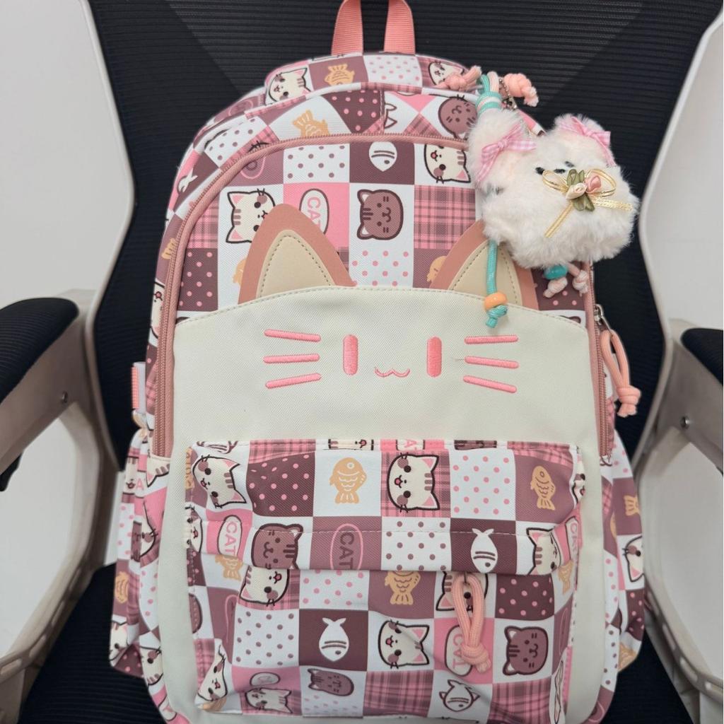 Schoolbag Summer New High-value Schoolbag Japanese Soft Cute Cat Primary and Secondary School Students 1st-1st Grade Lightweight Backpack