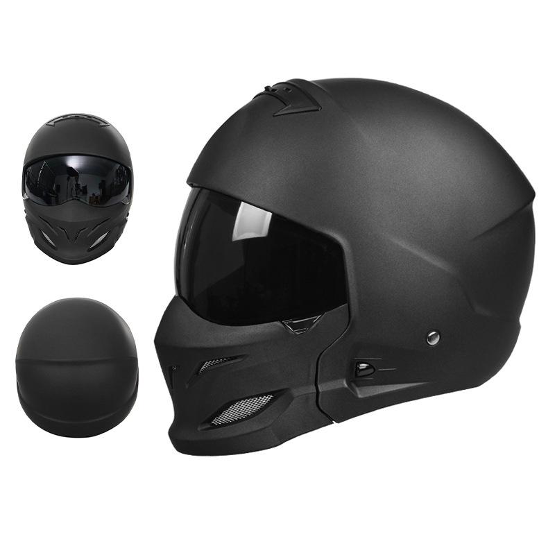 3C Certified Retro Full Face Electric Motorcycle Helmet for Men & Women – All-Season Scorpion, Third Generation Half Helmet Combo