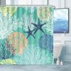 Abstract Swimming Fish Minimalist Shower Curtain Cartoon Ocean Waterproof Fabric Decorative Bathtub With 12 Hooks