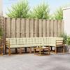 Outdoor Sofa Set with Cushions 7 Pcs Natural and Cream
