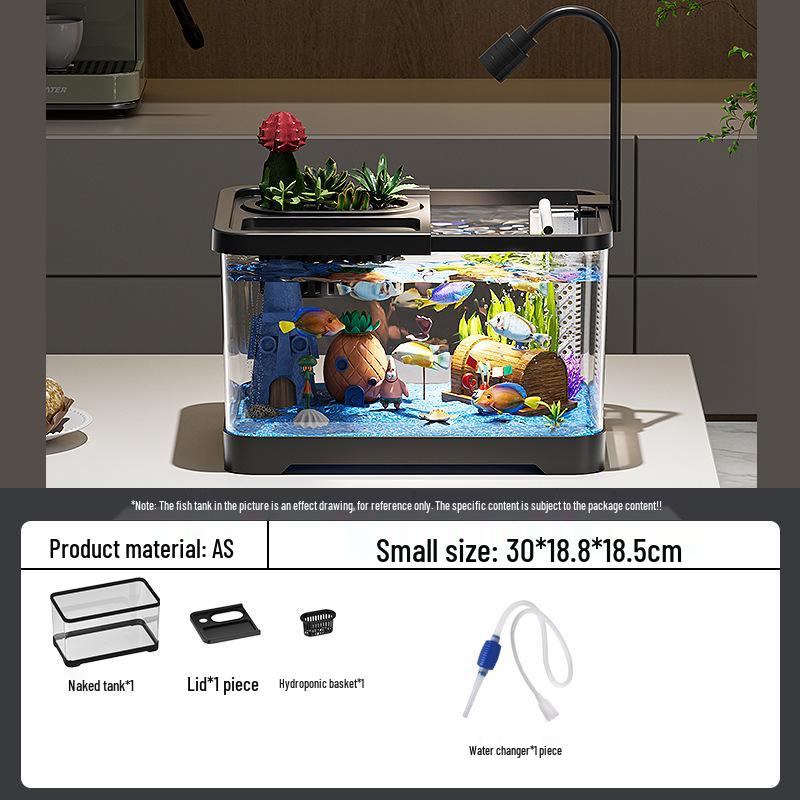 Acuario de Peces Betta de Alta Definición con Filtro y Oxigenador Integrados para Decoración de Sala de Estar