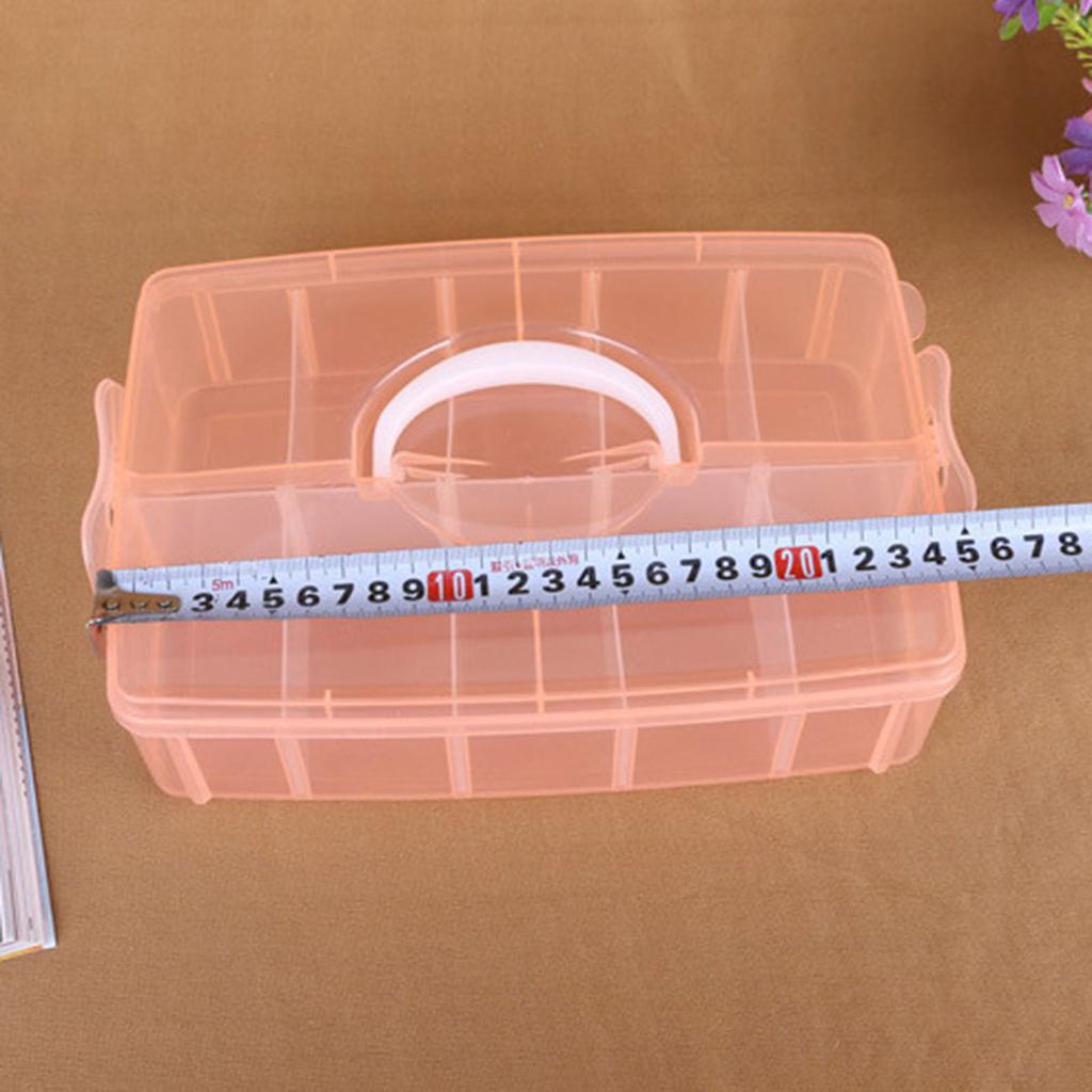 Plastic Box Rectangular Transparent Box with Handle Lid Storage Box Dustproof Jewelry Storage Case Container for Nail