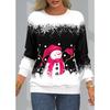 Dámske topy Ležérne oblečenie Vianočné tričko s potlačou snehuliaka na ramenách s raglánom