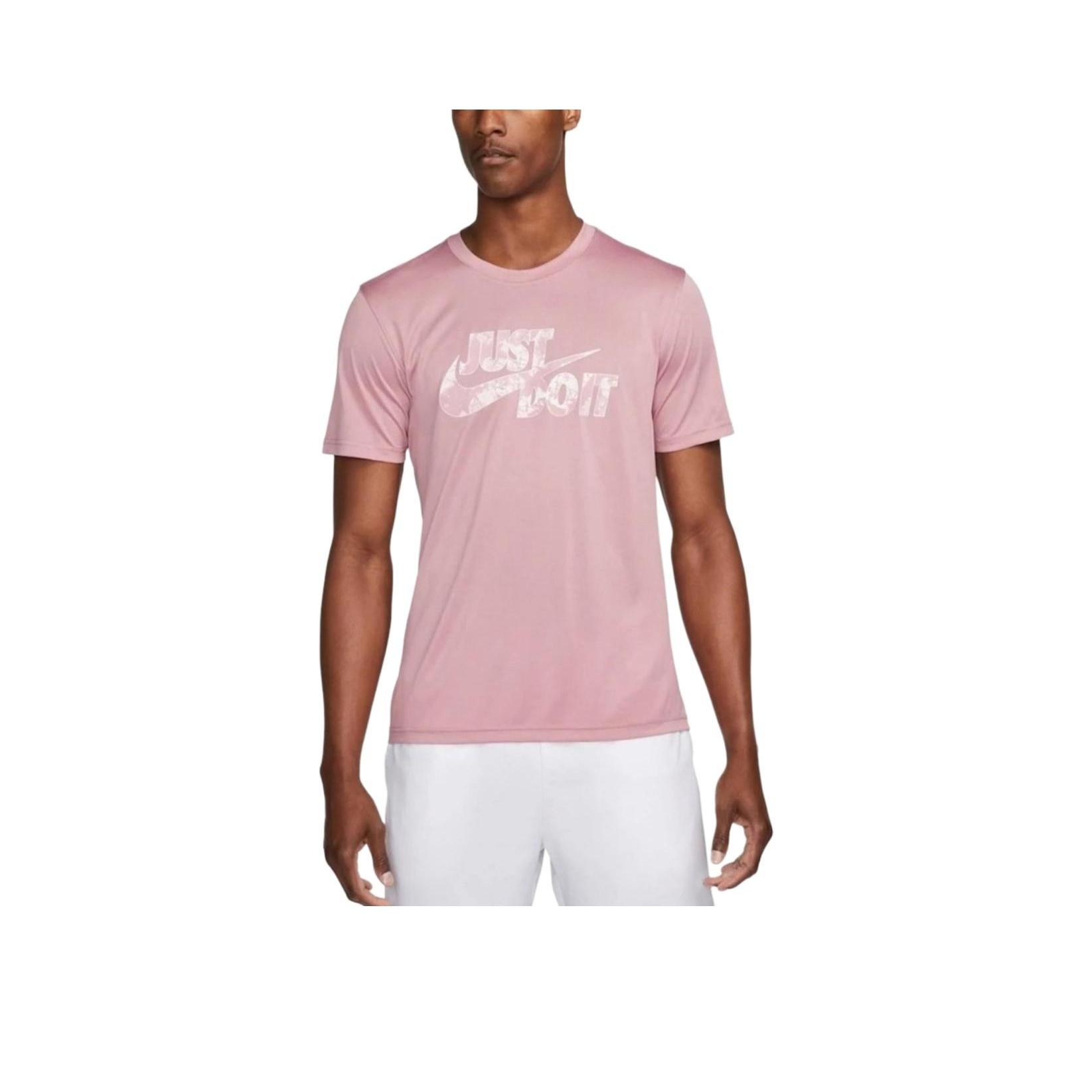 Nike Dri-Fit Logo Letter Round Neck Short Sleeve T-Shirt Men Tops Pink DR7549-698 L