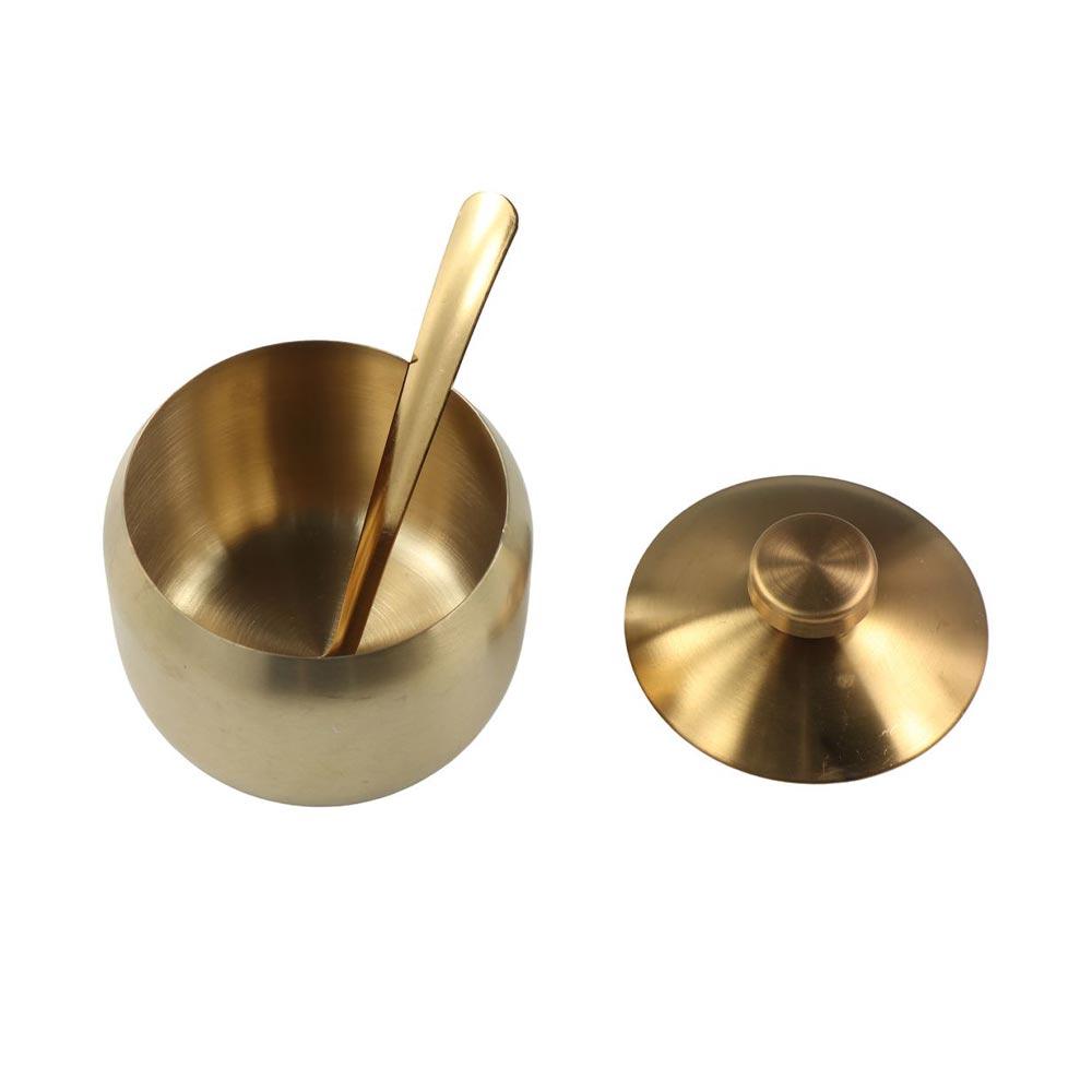 Stainless Steel Sugar Bowl Gold Silver Seasoning Pot Useful Storage Jar  Home