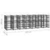 VidaXL Chenil d'extérieur pour chiens Acier 12,9 m², Noir