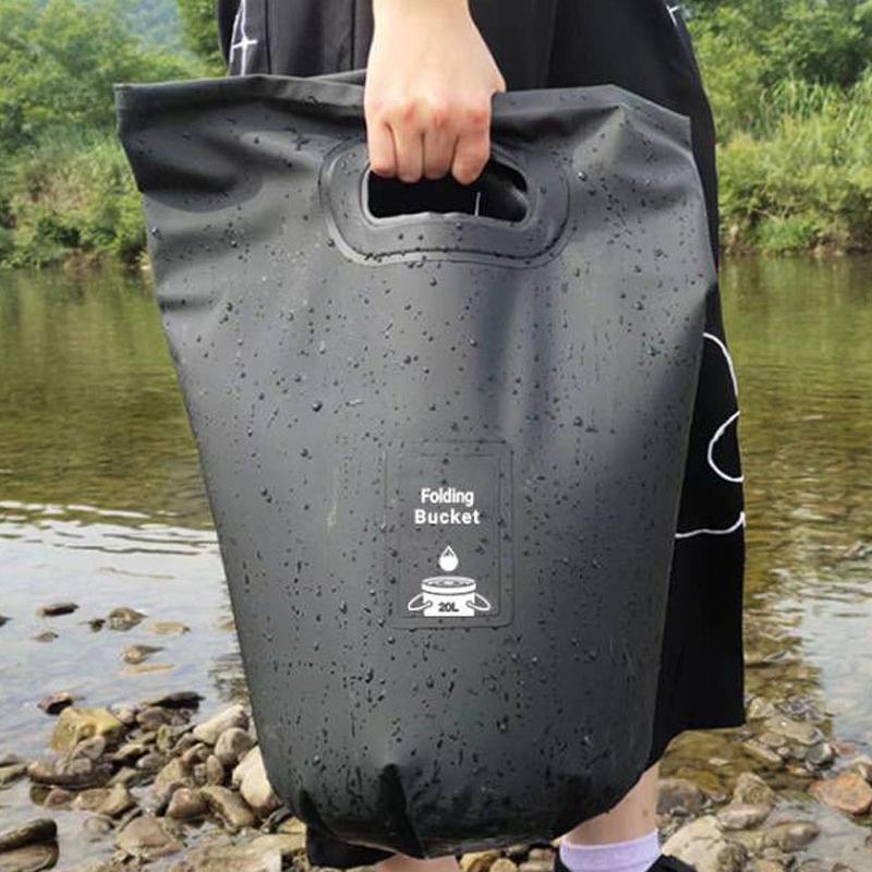 15/20L Falteimer Tragbarer großer wasserdichter PVC-Eimer Outdoor-Reise-Picknick-Angeleimer Wasserbehälter