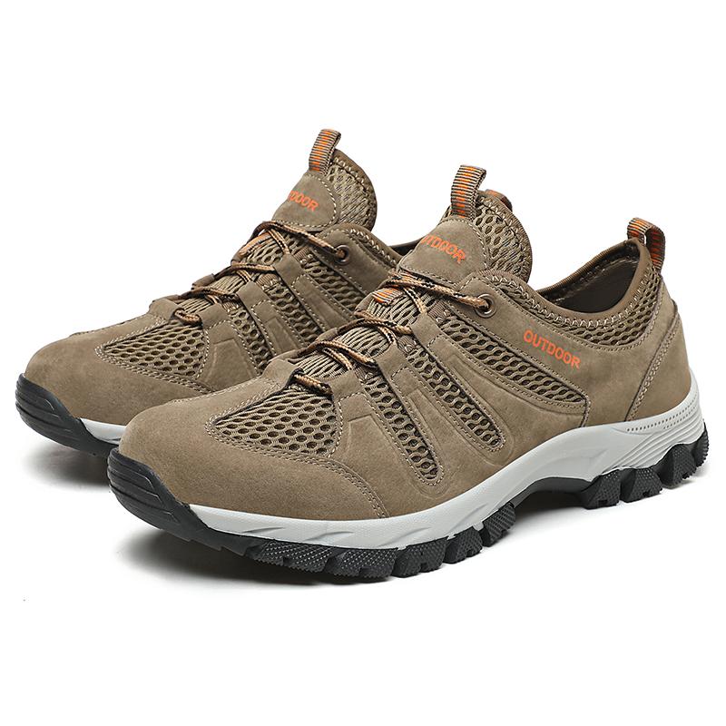 Mesh Outdoor Shoes Men Breathable Mesh Men's Hiking Sneakers 2024