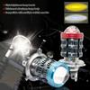 Universal H4 Motorcycle LED Headlight Waterproof and Dustproof Motorbike Scooter Tricycle Dual Color DRL Hi/Lo Beam Light 12-80V