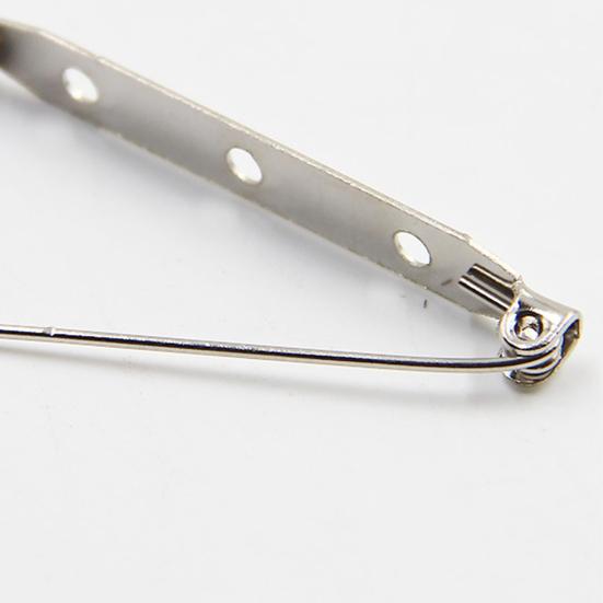 100Pcs Practical Alloy Brooch Bar Backs Safety Pins with Holes for
