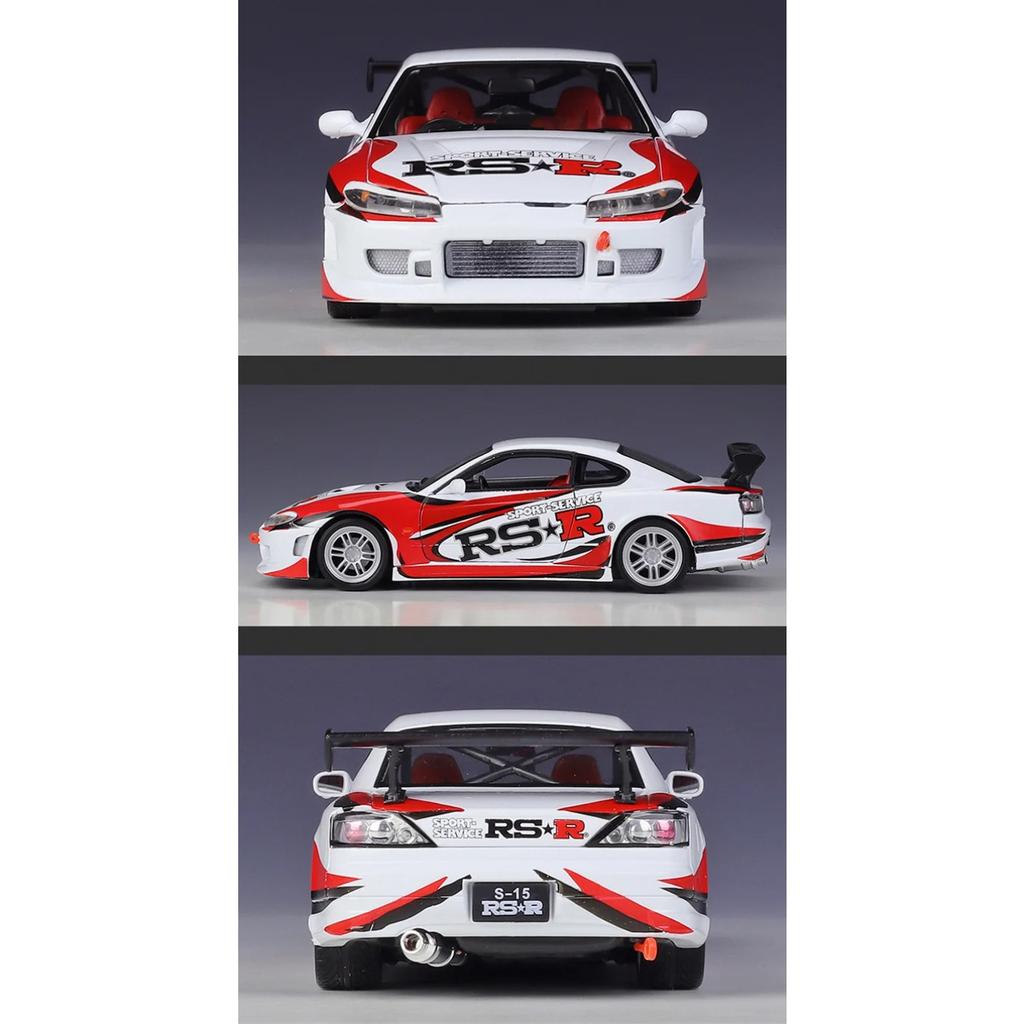 WELLY 1/24 Nissan Silvia S15 RS-R Alloy Car Diecasts & Toy Vehicles Car Model Miniature Scale Model Car Toy for Children