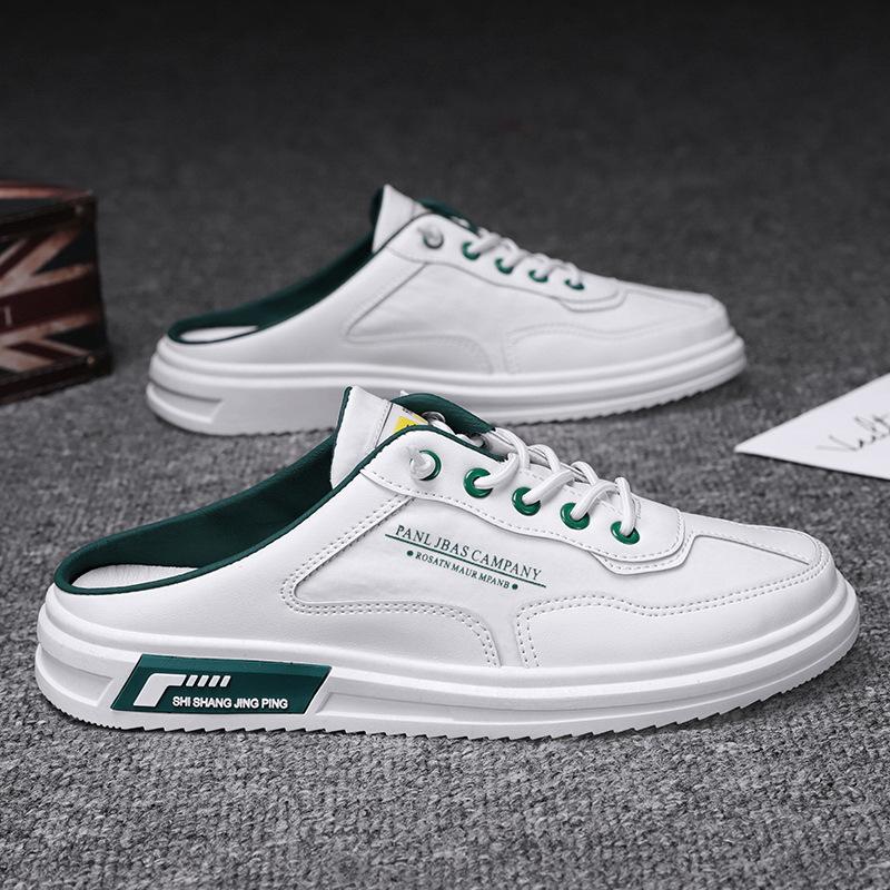 Letní pánské ležérní ploché boty Prodyšné módní pánské poloviční pantofle Venkovní plátěné boty Měkká podrážka Černé sandály