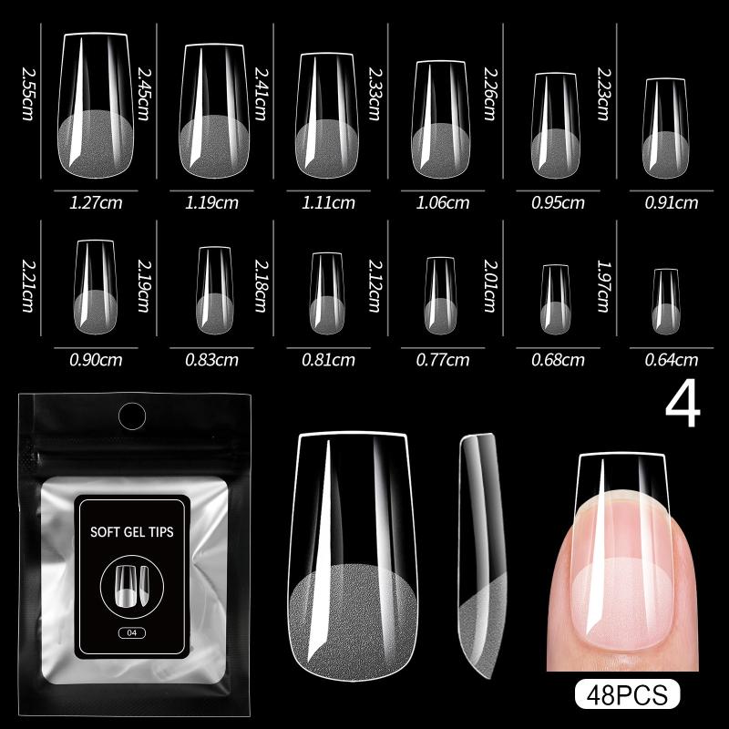 48Pcs Semi-Matte Press-On False Nails Medium Short Design Fake Nail Tips No Polishing Required for DIY Salon Home Use