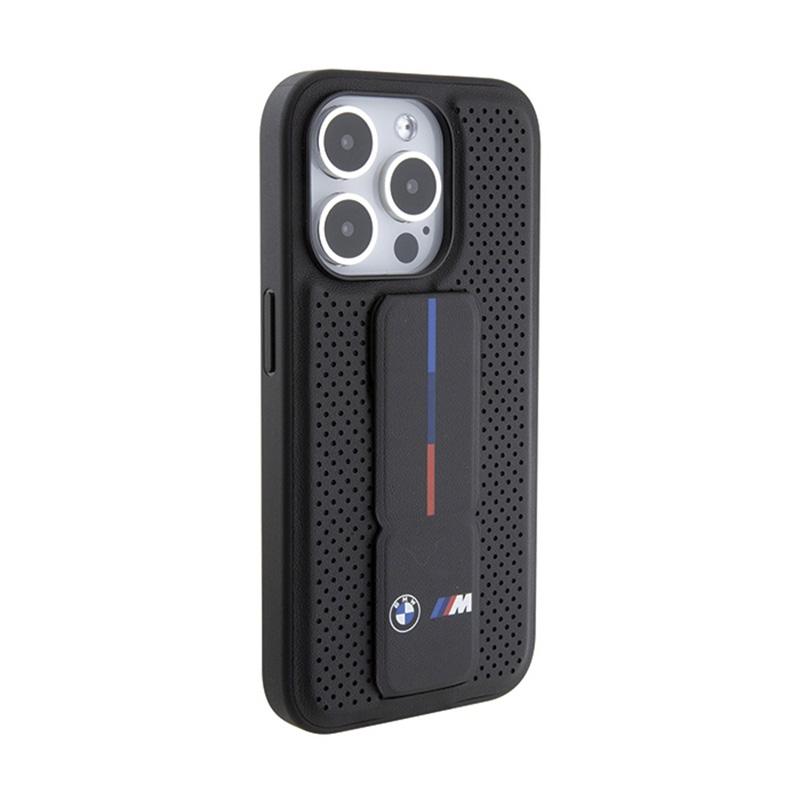 Bmw Grip Stand Smooth & Perforated - Etui Iphone 15 Pro (Czarny)
