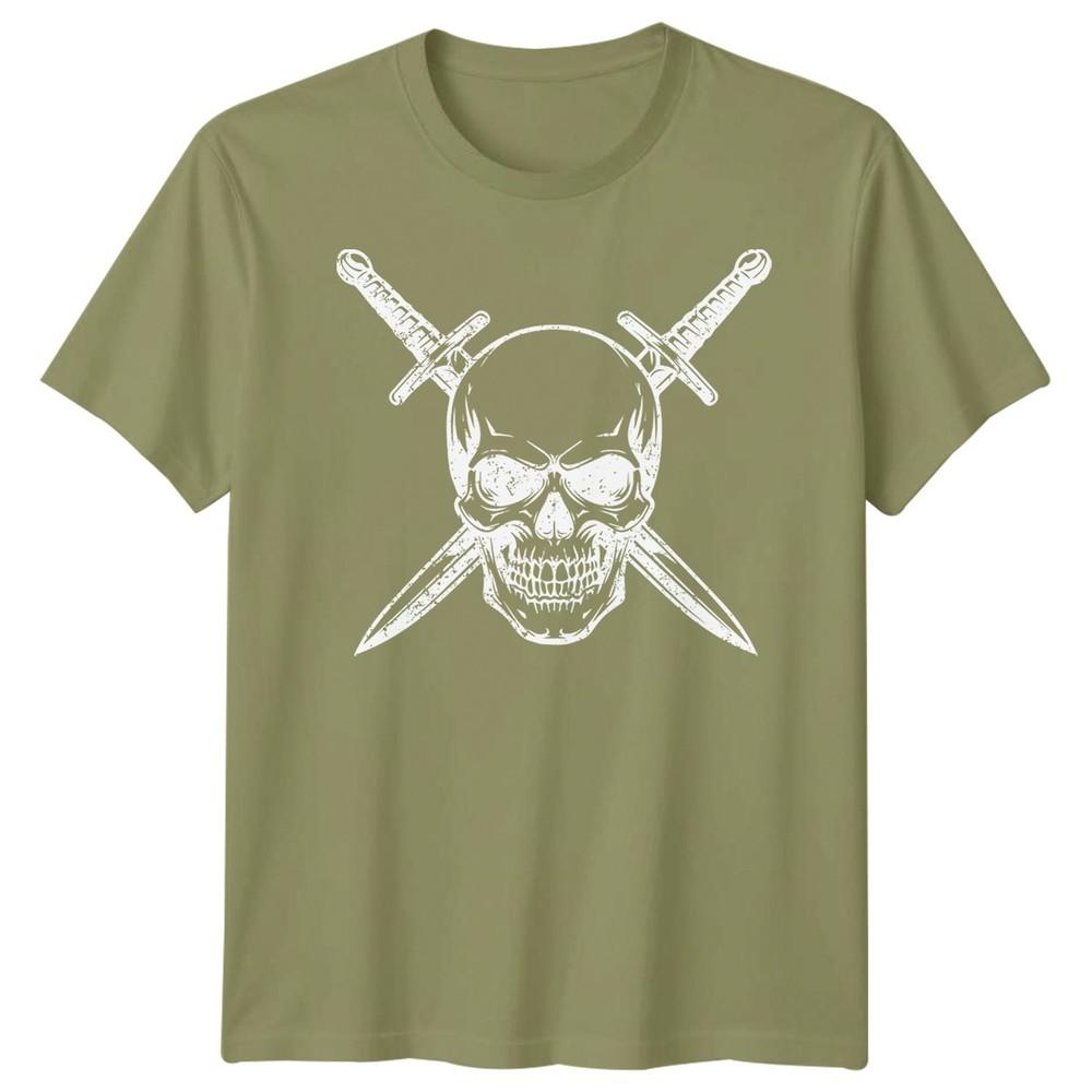 Skull Art Fantasy Unisexs TShirt Crossed Swords Graphic