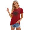 Women's Summer 3D T-shirt New Summer Simple Pattern Printed Short Sleeve Round Neck T-shirt