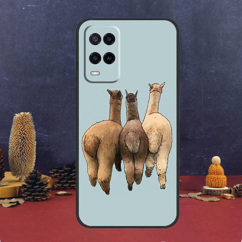 Cute Alpaca Donkey Case For Oppo A5 Pro A6 A15 A18 A38 A58 A78 A98 A54 A74 A94 A17 A57 A80 A60 A40 A16 A76 A96