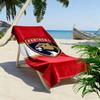 "Panthers Logo On Red Background" Patterned Beach Towel Quick Dry Perfect for Travel Outdoor Sports Jogging the Beach and Swimming
