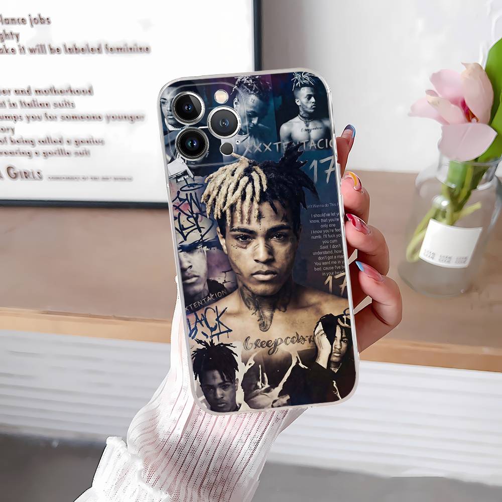Rapper X-XXXTentacionS Transparent Phone Case For IPhone 16 15 14 13 12 11 Pro Max Plus Soft Cover