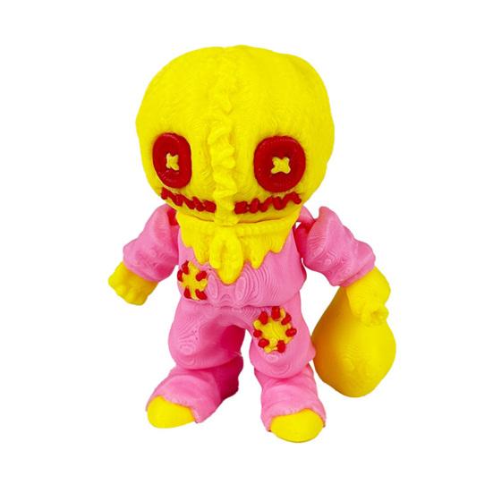 

3D Printed Pumpkin Man Figurine Movable Joints Trick or Treat