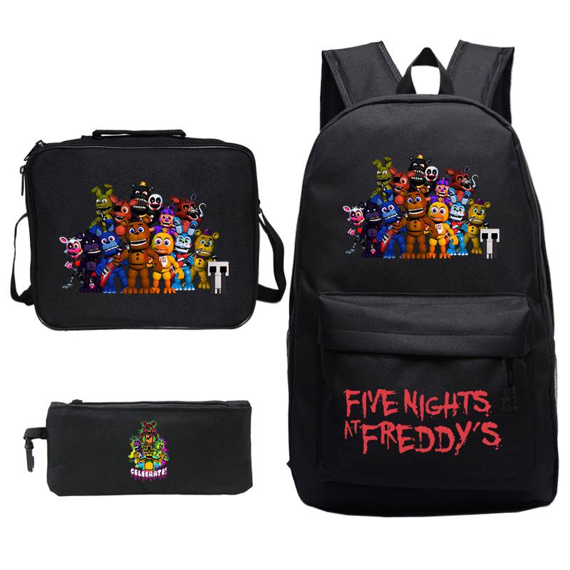 Teddy Bear Game Merchandise Primary School Backpack + Lunch Bag + Pencil Case Three-Piece Set