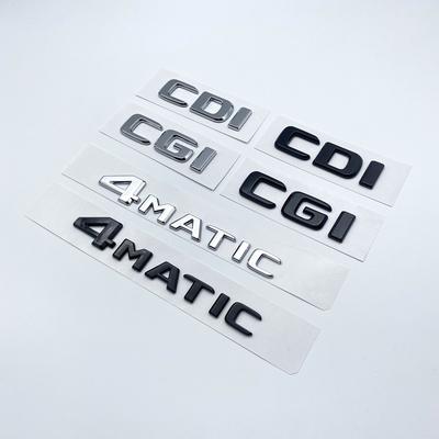 Buchstaben-Emblem für Mercedes Benz CDI CGI TDI 4Matic, Auto-Styling, Kofferraum-Namensschild, Logo-Aufkleber, flache Schriftarten, silberfarben glänzend