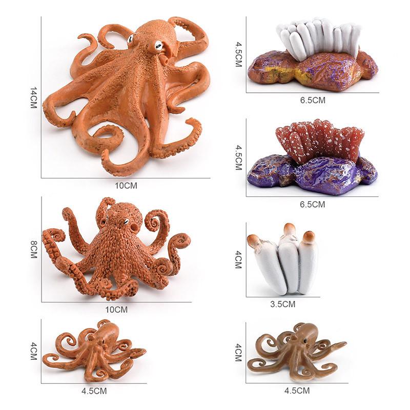 Detaillierte Kunststoff-Oktopus-Lebenszyklus-Figur für interaktives Lernen und Spielen