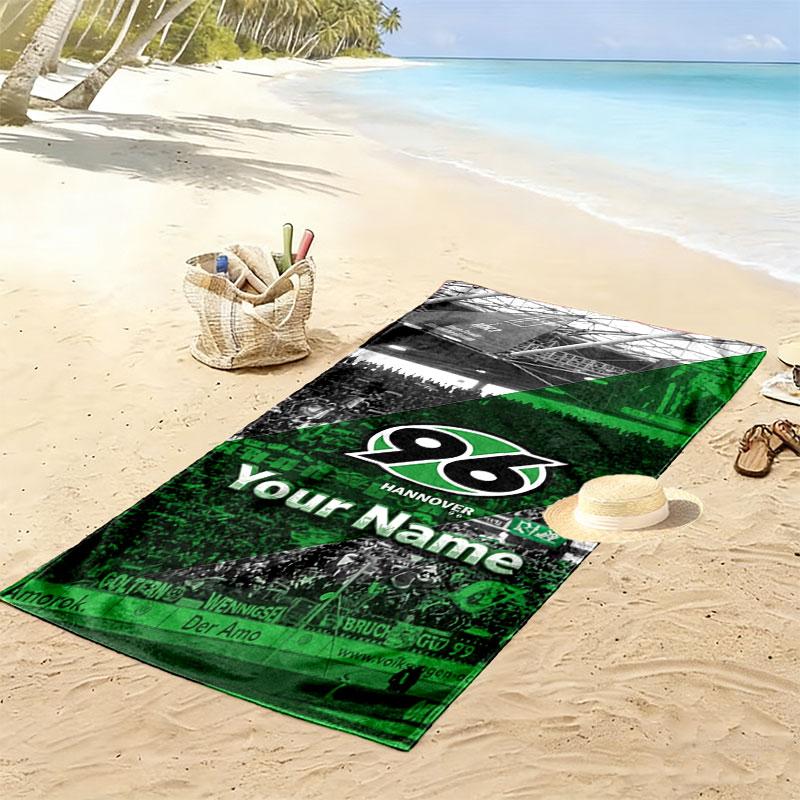 Hannover 96 Custom Name Print Beach Towel, Large Soft Quick Dry Towel for Beach Camping Swimming