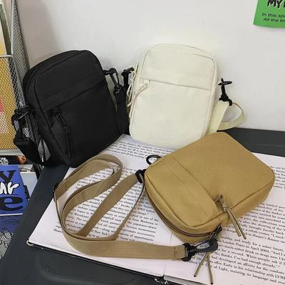 Canvas Damen Umhängetasche Trend 2025 Oxford Schulterhandtasche Koreanische Einfarbige Studenten Handytasche Einfache Shopper Taschen Geldbörse