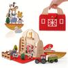 Early Education Cognitive Animal Barn Toys,Baby Educational Play House Farm Ornaments,Interesting Stacking Toys, Wooden Building Blocks Stacking