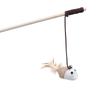 Cat Toy Cat Teaser Stick Handmade Cotton And Linen Woven Wooden Pole Cat Teaser Stick Cute Simulation Mouse Cat Interactive Toy