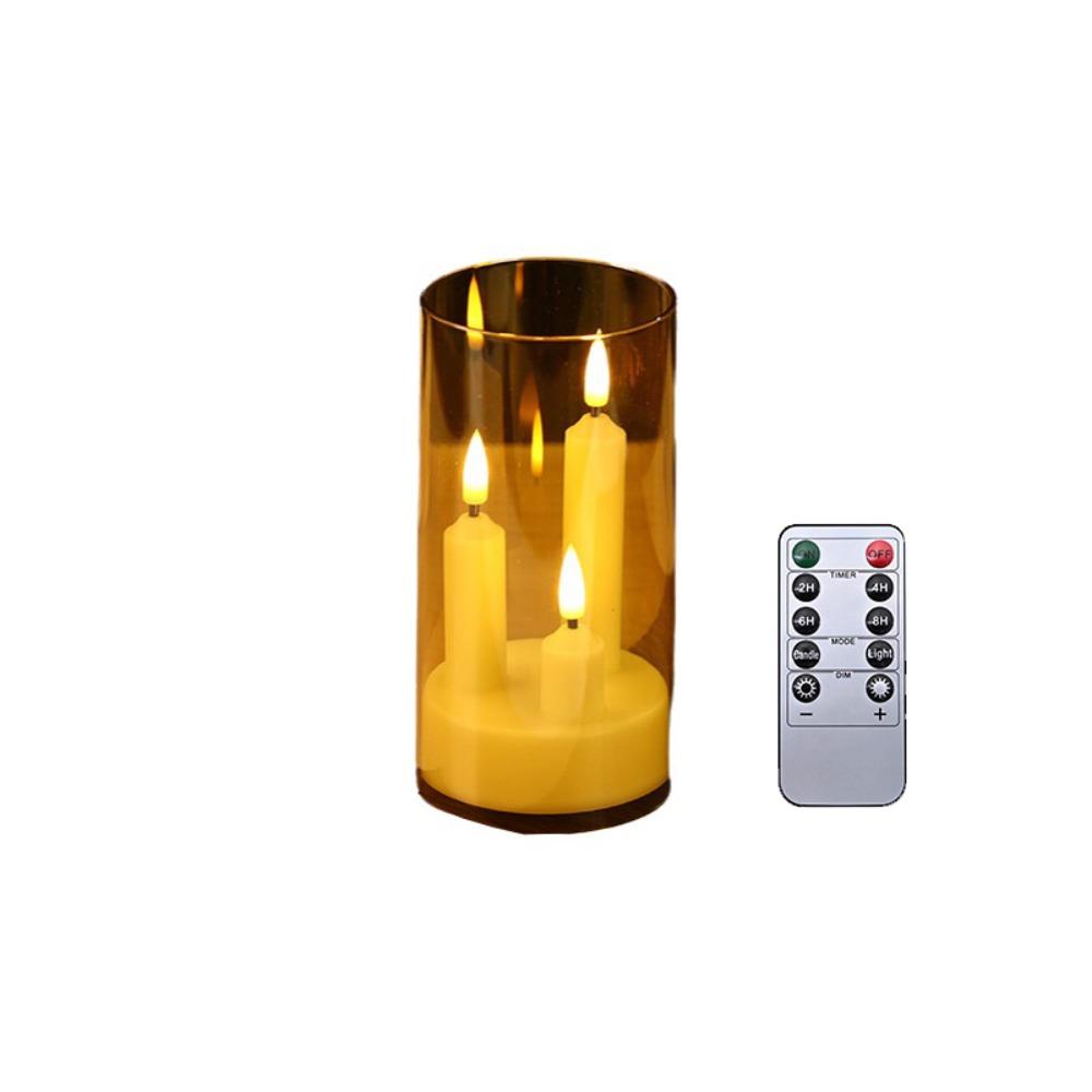 Transparent Lampshade LED Electronic Candles 3 in 1 Design Flickering LED Candles Wedding Decor