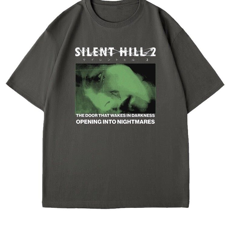 

Silent Hill Graphic Print Autumn Pure Cotton Men s and Women s T-shirt Short Sleeve Street Fashion Trend Clothing Vintage S