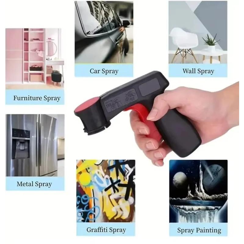 Paint Spray Gun Handle Aerosol Spray Tool Handle Adaptor with Full Grip Trigger Locking Collar Car Spraying Manual Repair Tools