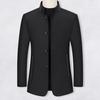 Herren Baseballjacke Stehkragen Langarm Einreihig Business Mantel mit Taschen Einfarbig Business Oberbekleidung