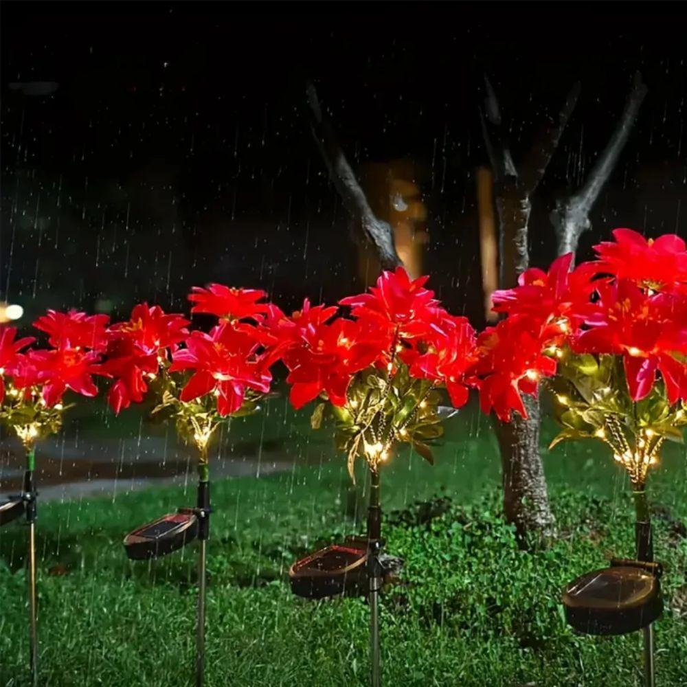 LED LED Solar Christmas Flower Lights Light LED Light Artificial Flower Light Solar Solar Powered Outdoor Christmas Decorations
