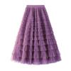 Fairy White Tulle Pleated Long Midi Skirt for Women - Spring/Autumn 2024 Collection.