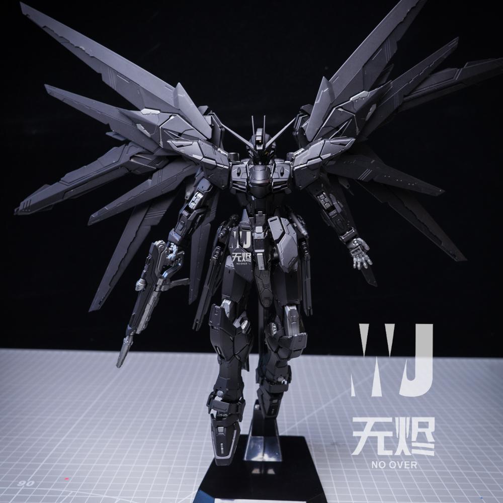 Seed Mgex Destiny Strike Freedom Action Figure Assembly Model Toy Midnight Coating 1/100 Mech Robot Kit Figurine Collect Custom