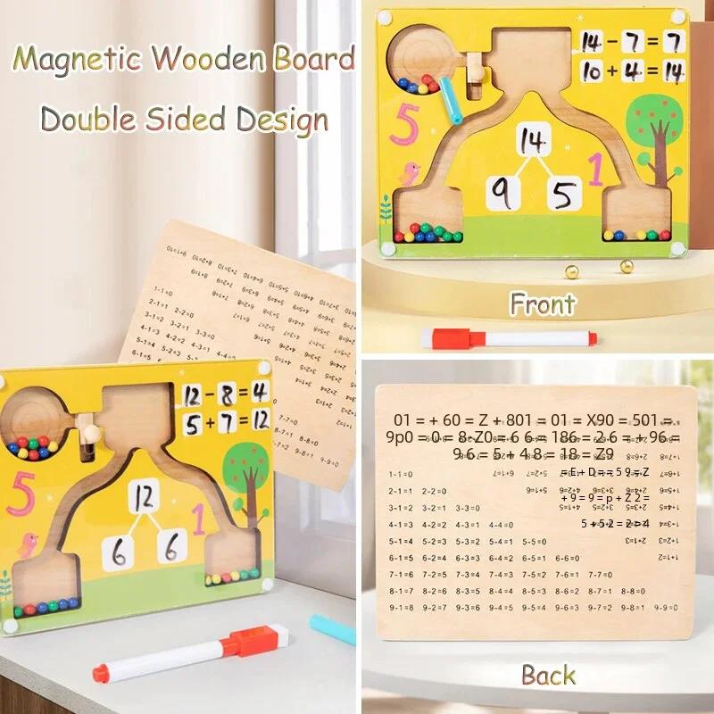 Magnetická aritmetika Matematické hry Montessori Farnost Dřevěná hračka Barva Poznávání Předškolní počítání Učení Děti Vzdělávací hračka
