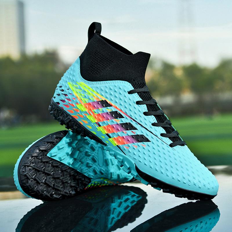 High-top football shoes artificial turf AG long nails tf broken nails shoes men and women children and adolescents students training shoes