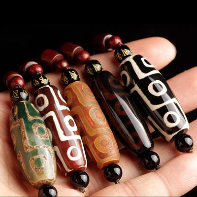 Tianzhu Necklace with Nine Eyes, Tianzhu Pendant, Black and White Distinct, Men's and Women's Styles, Tibetan Style