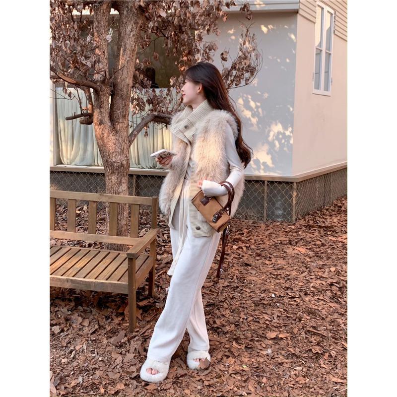 Sweater Vest Women's New Autumn and Winter Outerwear Temperament Cardigan Soft Mink Velvet Waistcoat