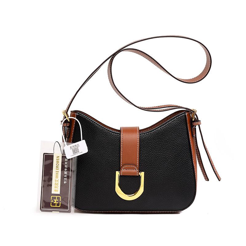 Sac pour femme en cuir souple Première couche de cuir de vache Sacoche de selle Tendance Mode Simple Sac à bandoulière