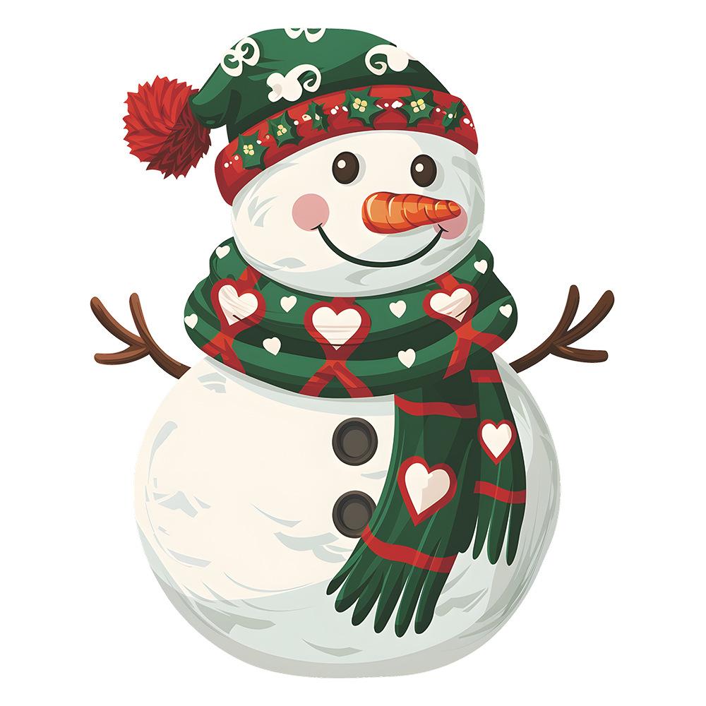 Christmas Dress Up Snowman Bedroom Porch Bathroom Home Decoration Wall Sticker Sticker Wholesale Static No Glue