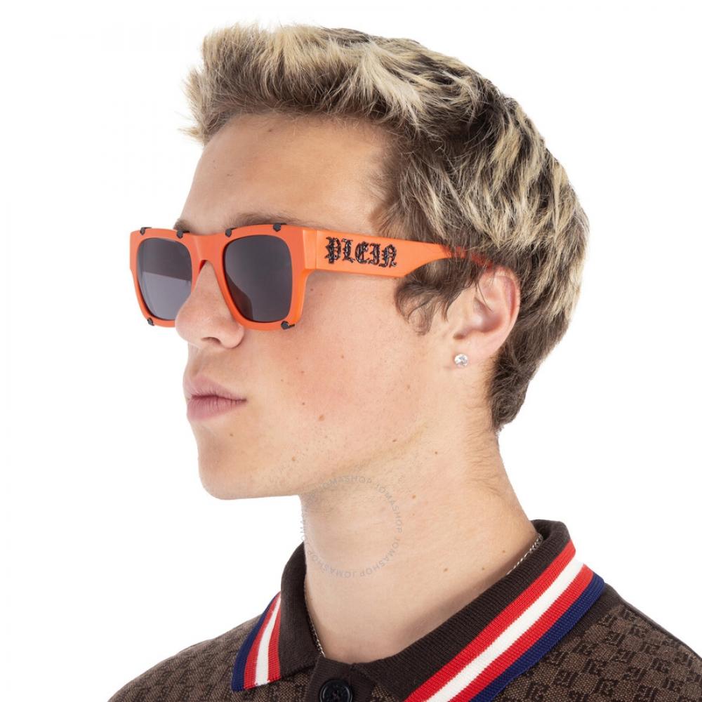 Philipp Plein Grey Square Unisex Sunglasses Spp042w V47f 54