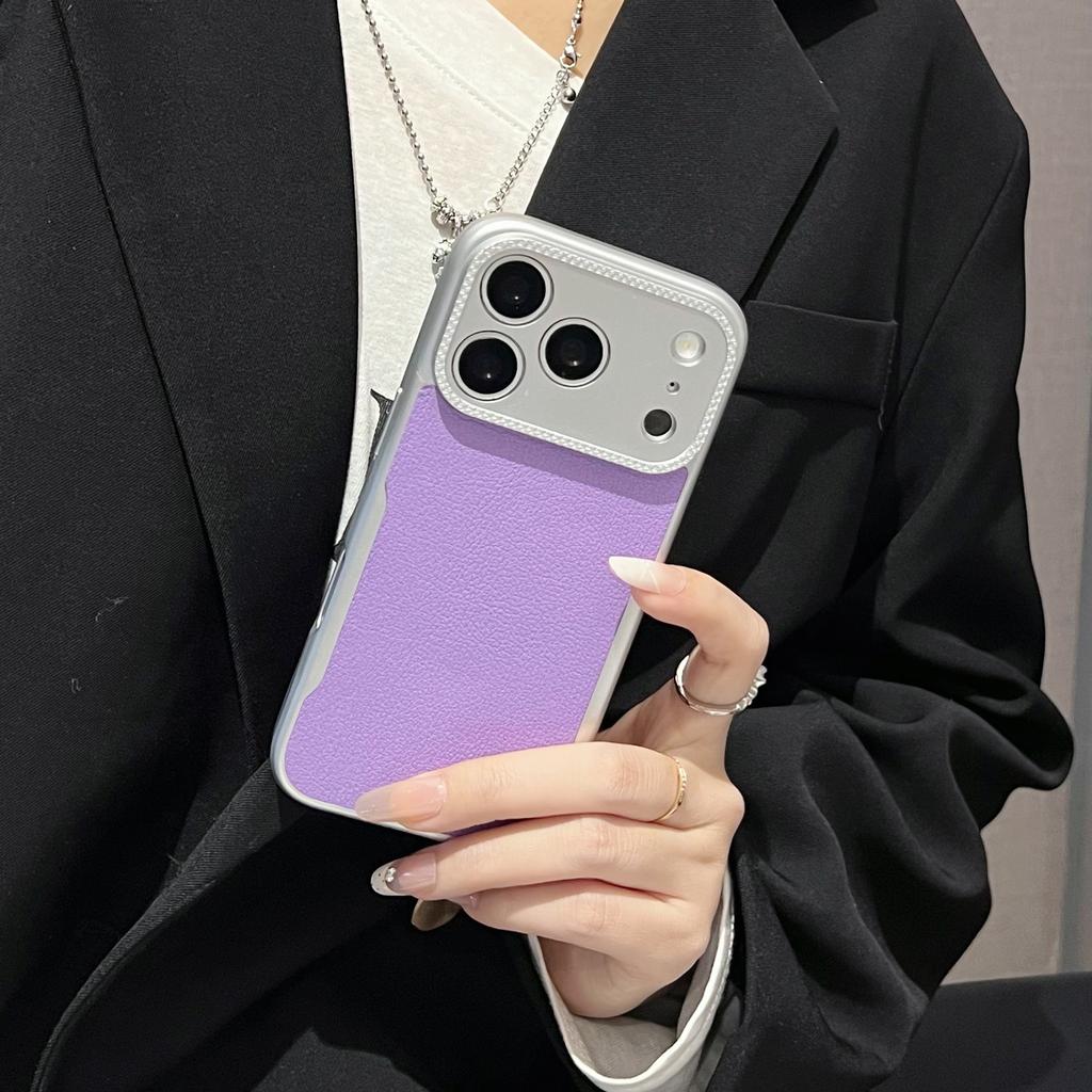 Plating Matte Leather Texture Phone Case For iPhone 17 Air 16 15 14 Plus 13 12 Pro Max Camera Protection Shockproof Hard Cover